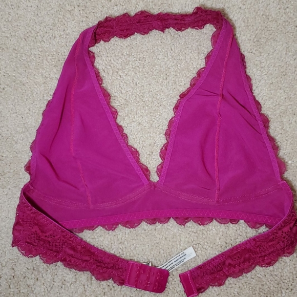 Bright Pink Lace Halter Bralette - Picture 5 of 6